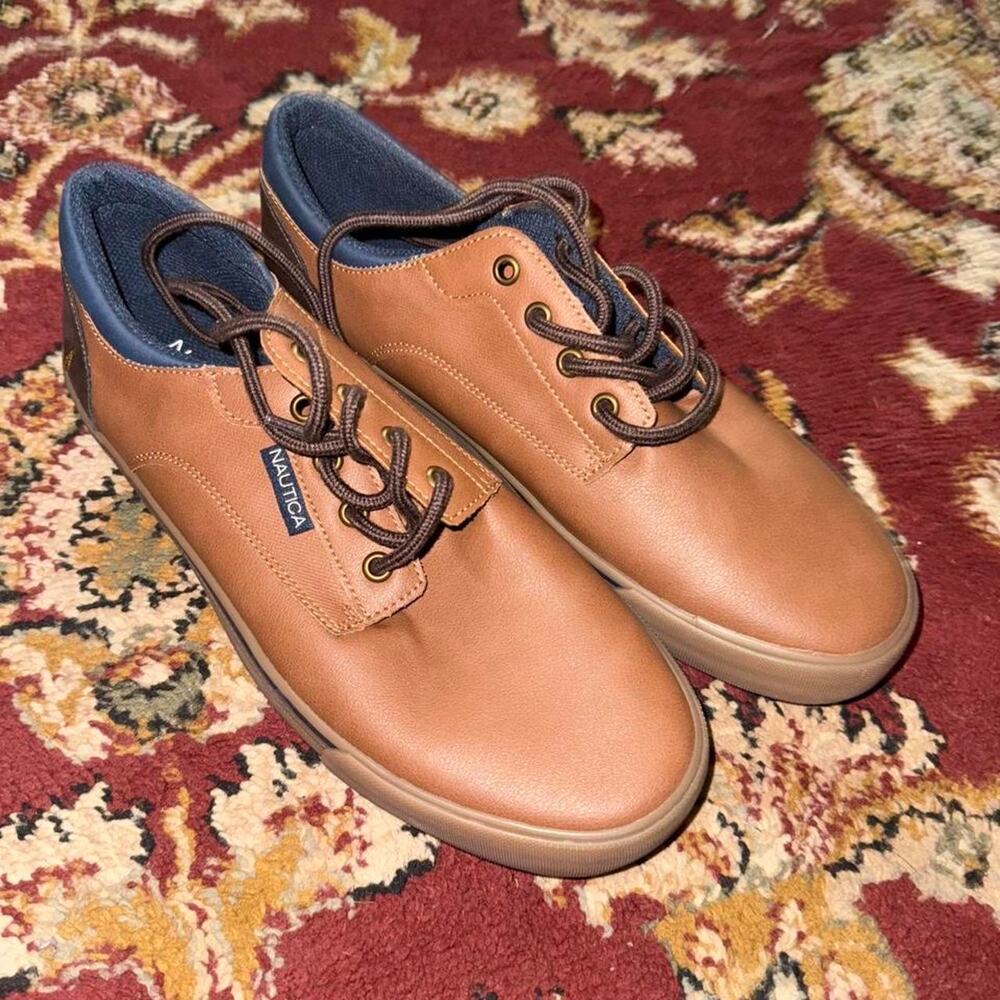 Nautica brown leather lace up shoes